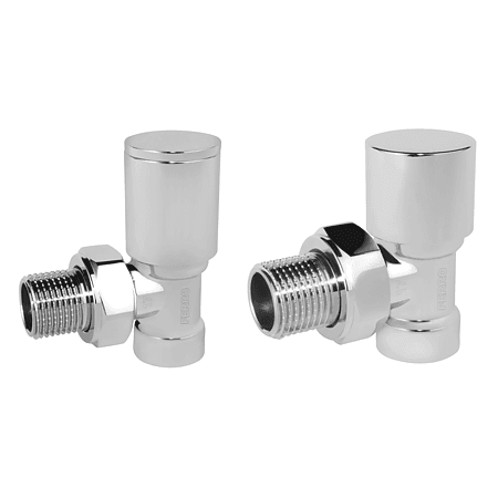mathaus-11175316 Set robineti calorifer tur-retur drept Ferro, 1/2″, crom