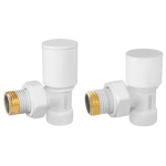 Set robineti calorifer tur-retur drept Ferro, 1/2″, alb