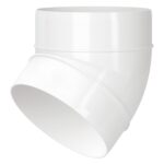Cot 45 grade tub rotund Vents, PVC, 100 mm, alb
