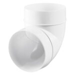 Cot 90 grade tub rotund Vents, PVC, 125 mm, alb