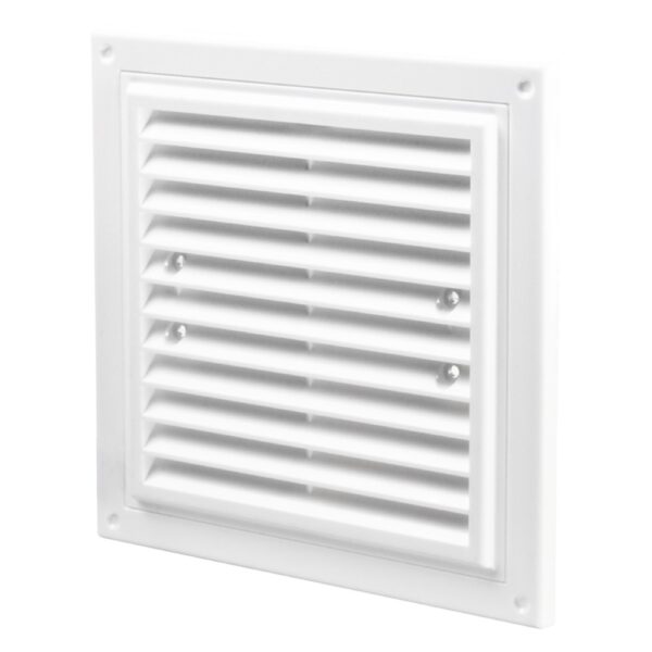 Grila ventilatie patrata Vents MV, PVC, 350 x 350 mm, alba