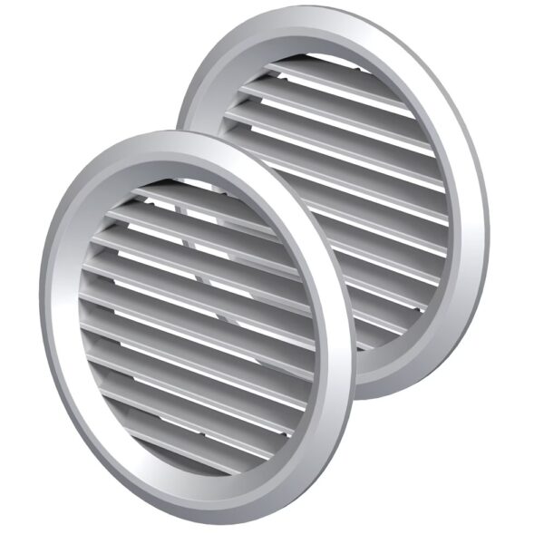 Set 2 grile ventilatie rotunde Vents MV 50 bV, PVC, 50 mm, albe