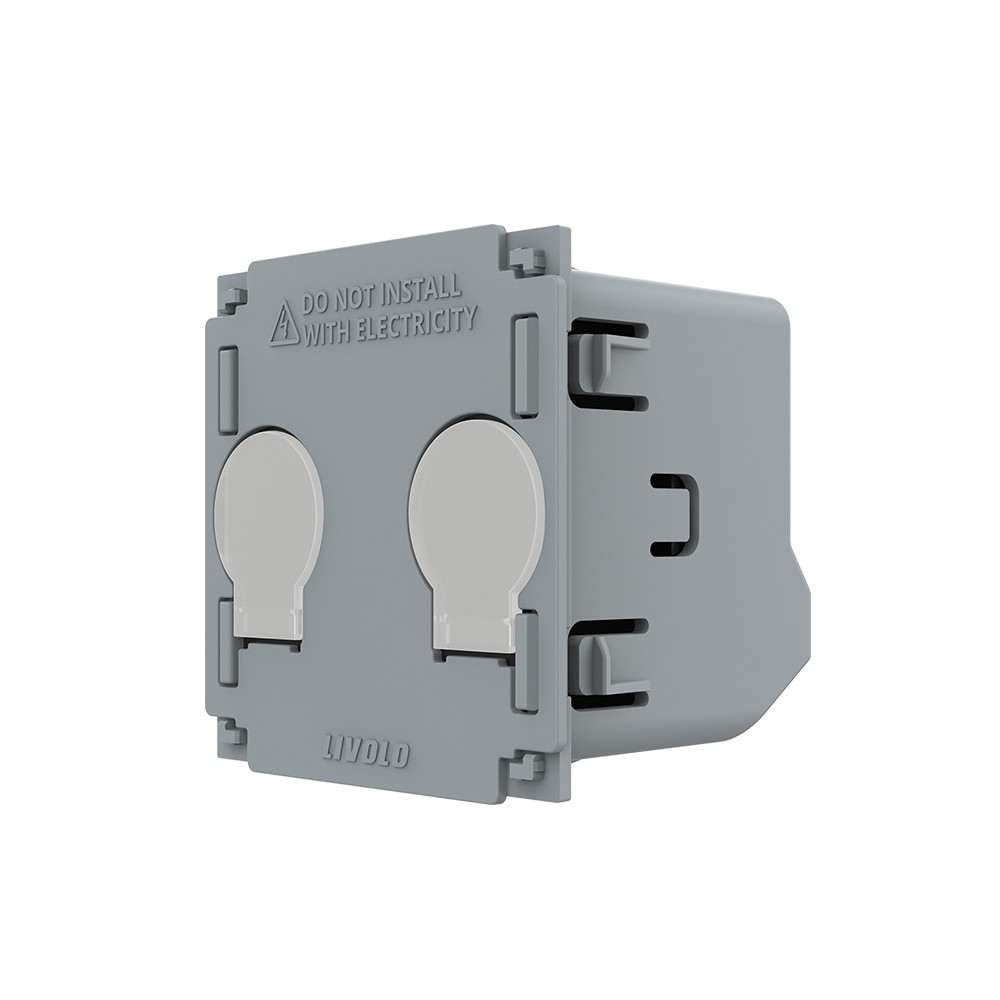Modul întrerupător dublu tactil cap scară Livolo VL-FC2S-2G, gri, 45 x 45 x 37 mm Modul întrerupător dublu tactil cap scară Livolo VL-FC2S-2G, gri, 45 x 45 x 37 mm