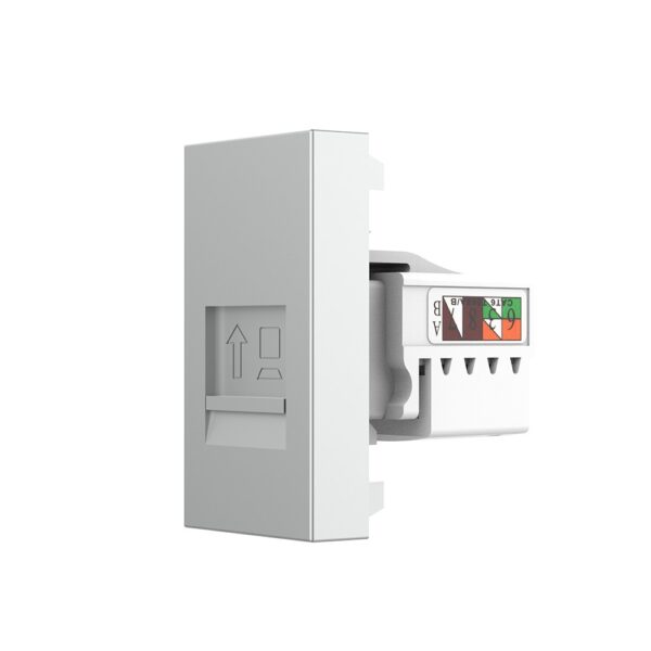 Modul priză rețea RJ45 Livolo VL-FCCP-1WP, policarbonat, alb