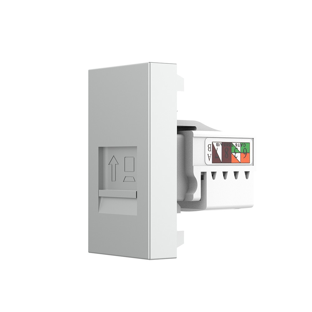 Modul priză rețea RJ45 Livolo VL-FCCP-1WP, policarbonat, alb Modul priză rețea RJ45 Livolo VL-FCCP-1WP, policarbonat, alb