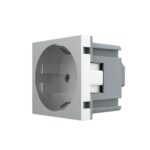 Modul priză simplă Schuko Livolo VL-FCTC16A, policarbonat, argintiu