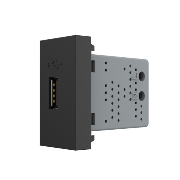 Modul priză USB Tip A Livolo VL-FCUS-1BP, policarbonat, negru