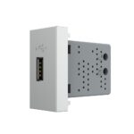 Modul priză USB Tip A Livolo VL-FCUS-1IP, policarbonat, argintiu