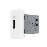 Modul priză USB Tip A Livolo VL-FCUS-1WP, policarbonat, alb
