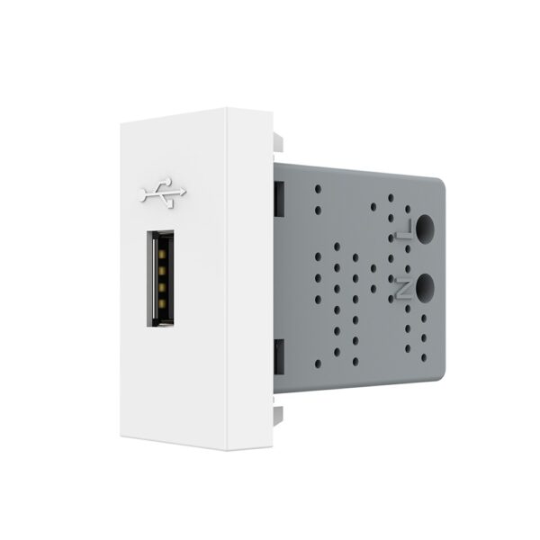 Modul priză USB Tip A Livolo VL-FCUS-1WP, policarbonat, alb