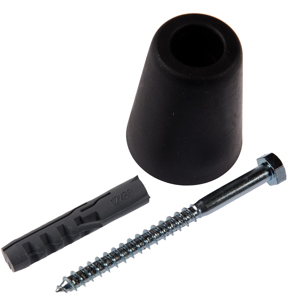 Opritor de usa din cauciuc, L: 60 mm, negru Opritor de usa din cauciuc, L: 60 mm, negru