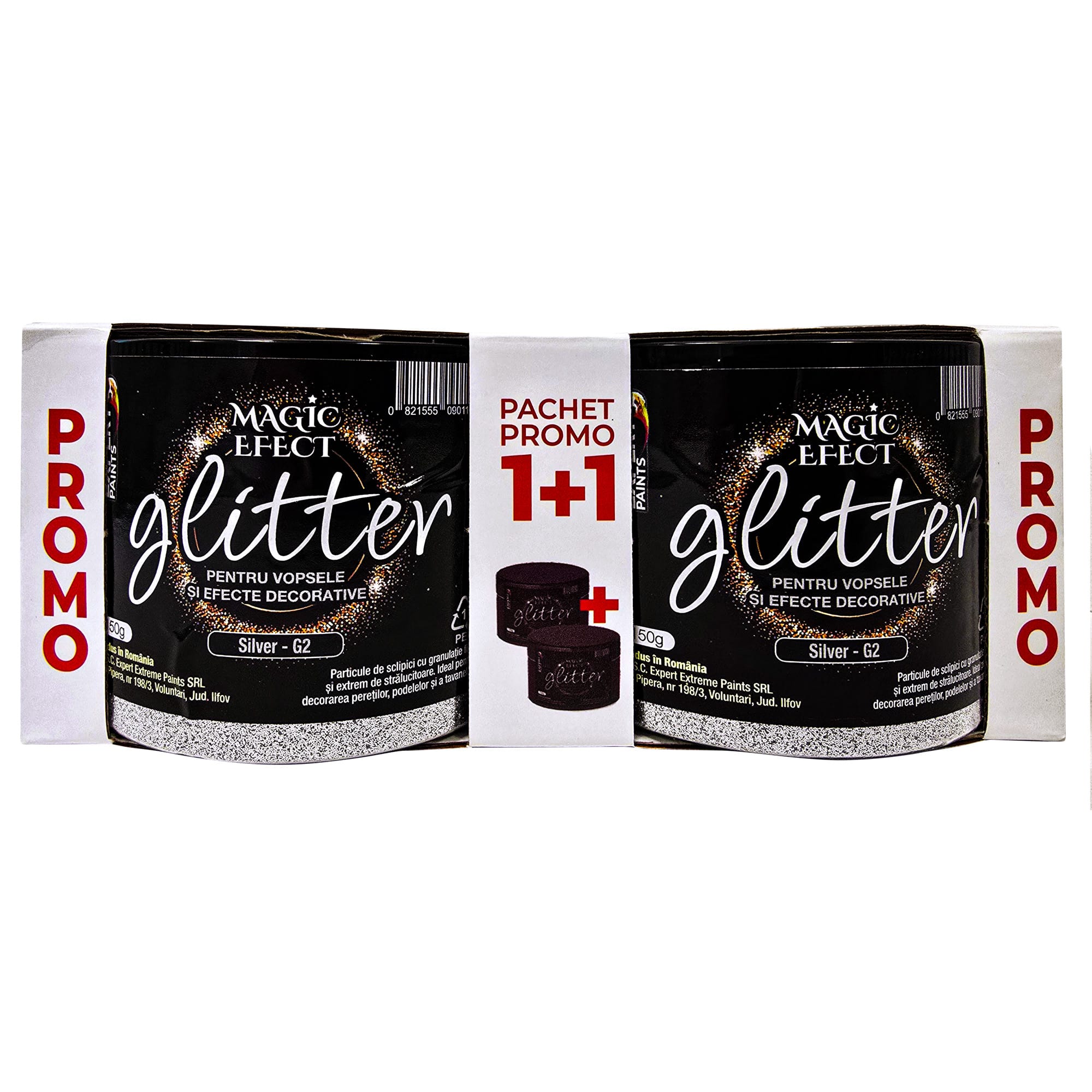 Pachet glitter Magic Effect silver, 1 + 1 gratis Pachet glitter Magic Effect silver, 1 + 1 gratis