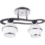 Plafoniera Klausen Orbit LY-3072, 2 x E27, metal, abajur sticla