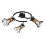 Plafoniera spot Purra, 3 x E14, 40W, D 250 mm, negru + auriu