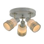 Plafoniera spot Romantik KL 9140, 3xE14, 40 W, alb antic