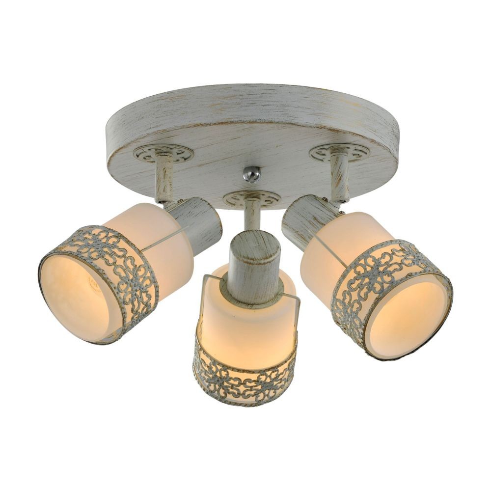 Plafoniera spot Romantik KL 9140, 3xE14, 40 W, alb antic Plafoniera spot Romantik KL 9140, 3xE14, 40 W, alb antic