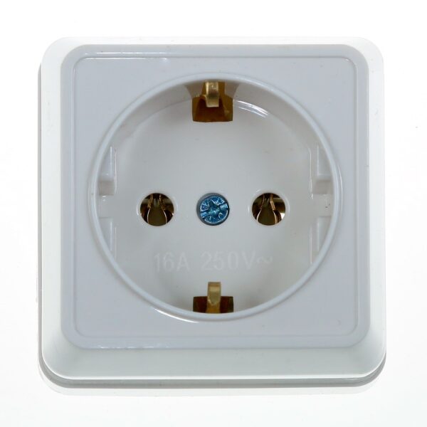 Priză 2P+E Eco Premium, Comtec 2000 MF0012-85745, montaj aparent, alb