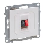 Priză cu borne Legrand, încastrată, conector difuzor, alb