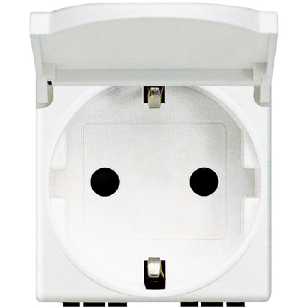 Priză cu capac Matix, Bticino AM5440/2, 2M, alb Priză cu capac Matix, Bticino AM5440/2, 2M, alb