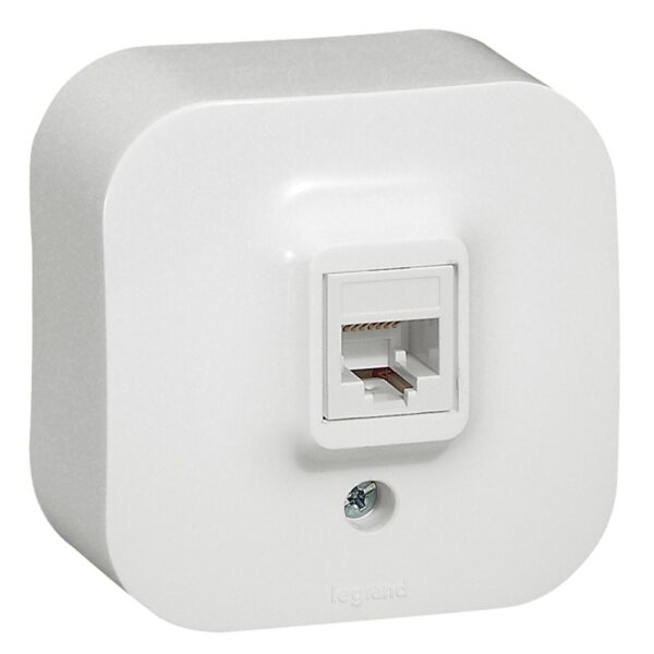Priză date RJ45 UTP cat 5 E Forix, Legrand 782424, alb, montaj aplicat