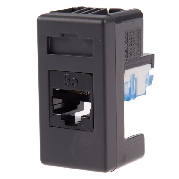 Priză date RJ45 UTP cat 5E System, Gewiss GW21271, 1 modul, negru