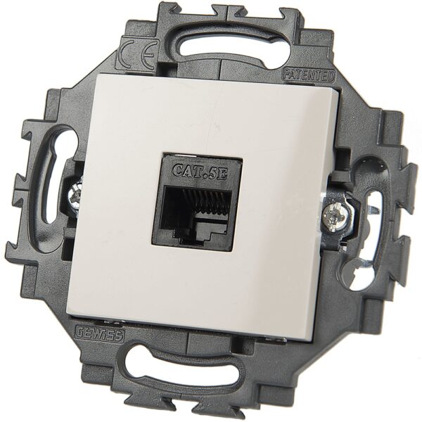 Priză date RJ45 UTP cat 6 Dahlia, Gewiss GW35273W, alb, montaj încastrat