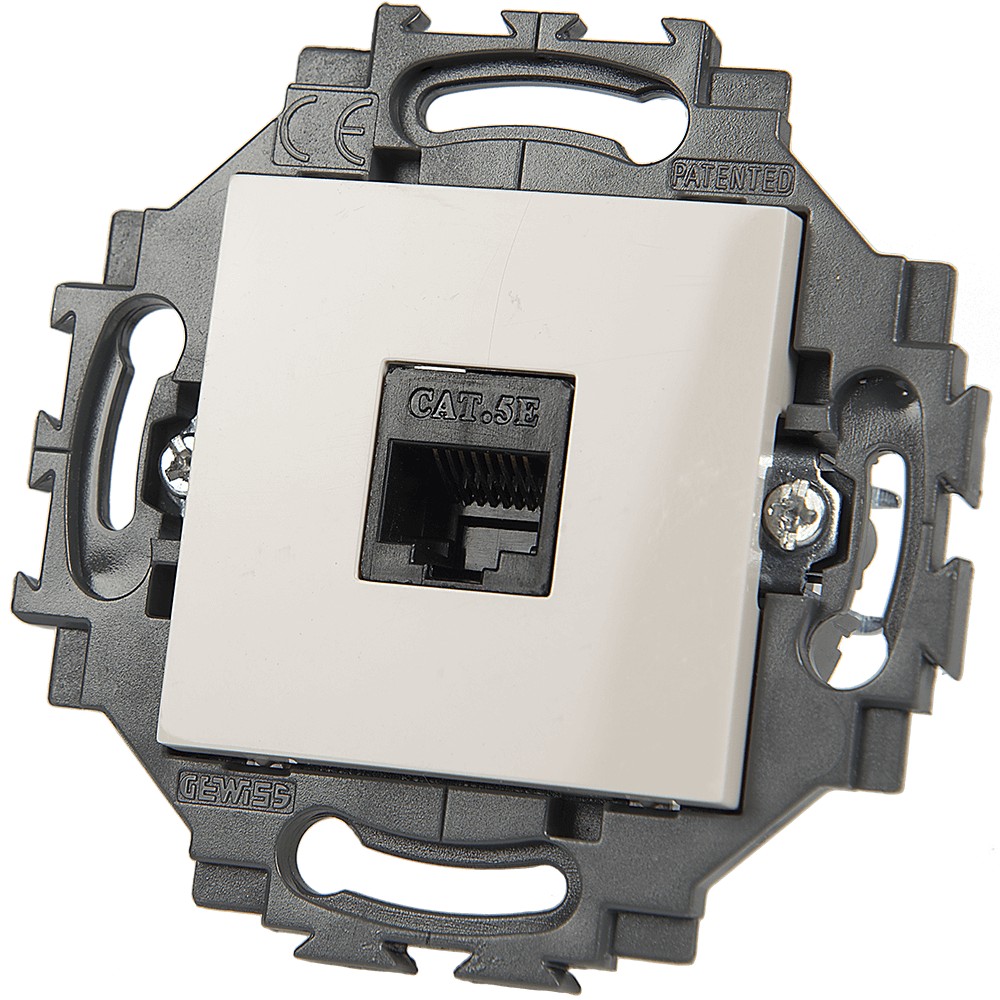 Priză date RJ45 UTP cat 6 Dahlia, Gewiss GW35273W, alb, montaj încastrat Priză date RJ45 UTP cat 6 Dahlia, Gewiss GW35273W, alb, montaj încastrat