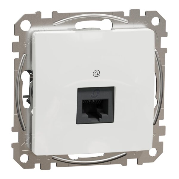 Priză de date simplă Schneider Sedna SDD111451, RJ45, Cat5, fără ramă, alb, montaj îngropat