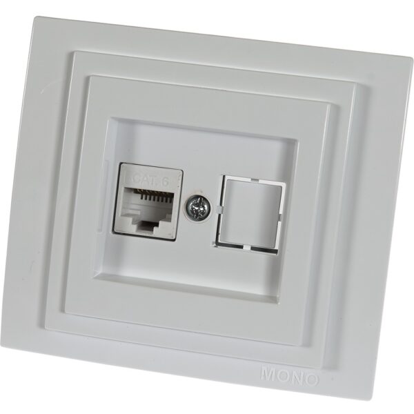 Priză de dateRJ45 Mono Electric, categroia 6, albă