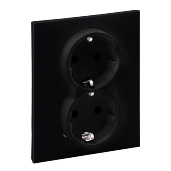 Priză dublă 2P+T New Suno, Legrand 721426, 16 A, negru
