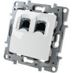 Priză dublă date RJ45 UTP cat 6 Niloe, Legrand 764674, ivoar