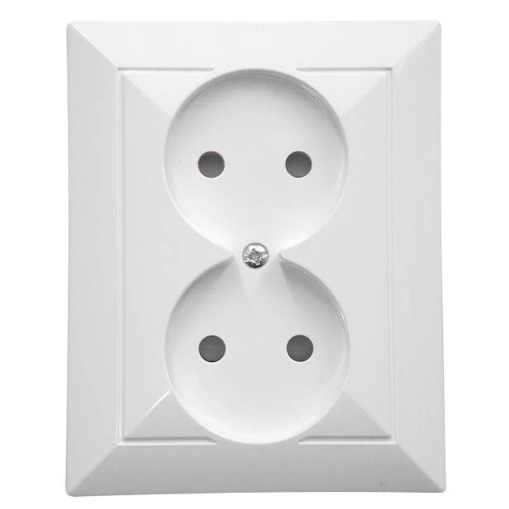 Priză dublă Perla 16A, 81 x 53 x 36,6 mm Priză dublă Perla 16A, 81 x 53 x 36,6 mm
