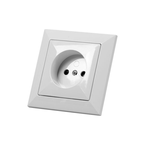Priză electrică simplă Perla, 16A, IP20, alb