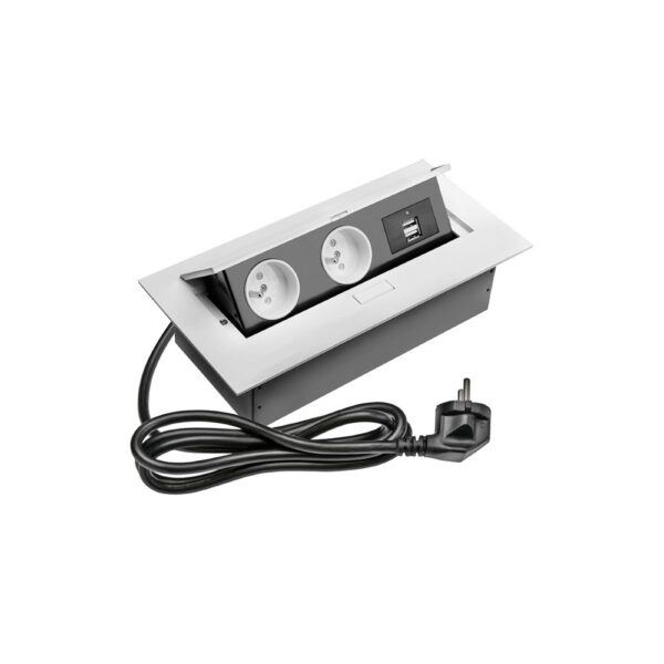 Priză incastrabila GTV cu 2 prize schuko x 2 port USB, 3500 W