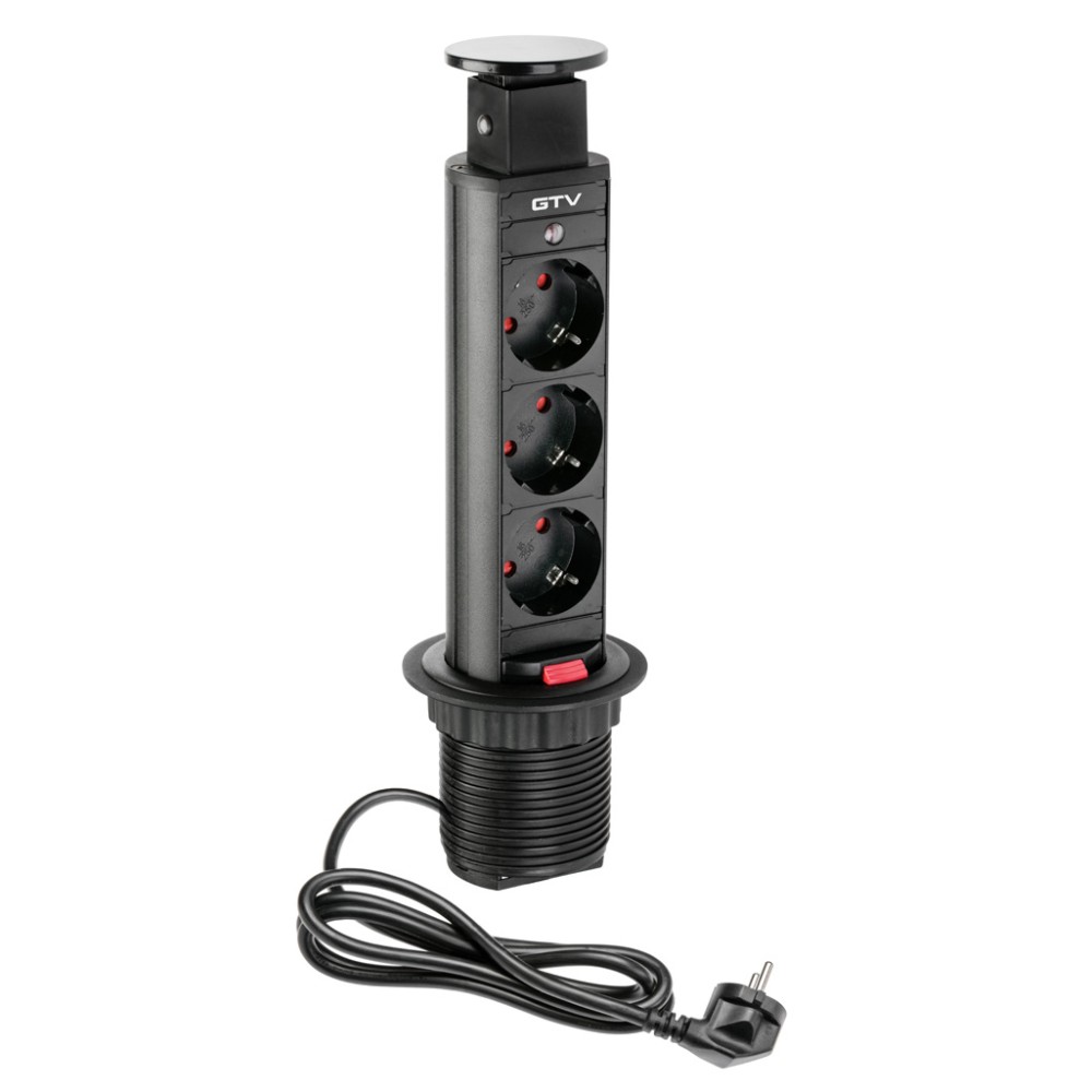 Priză incastrabila GTV cu 3 prize schuko, 3600 W Priză incastrabila GTV cu 3 prize schuko, 3600 W