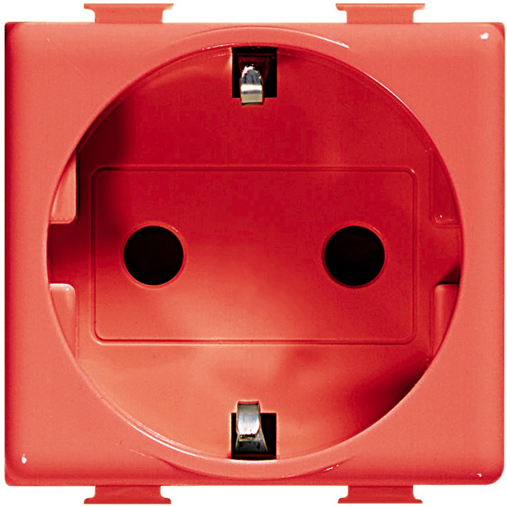 Priză simplă 2P+E Matix, Bticino A5440/2NR, 2M, rosu Priză simplă 2P+E Matix, Bticino A5440/2NR, 2M, rosu