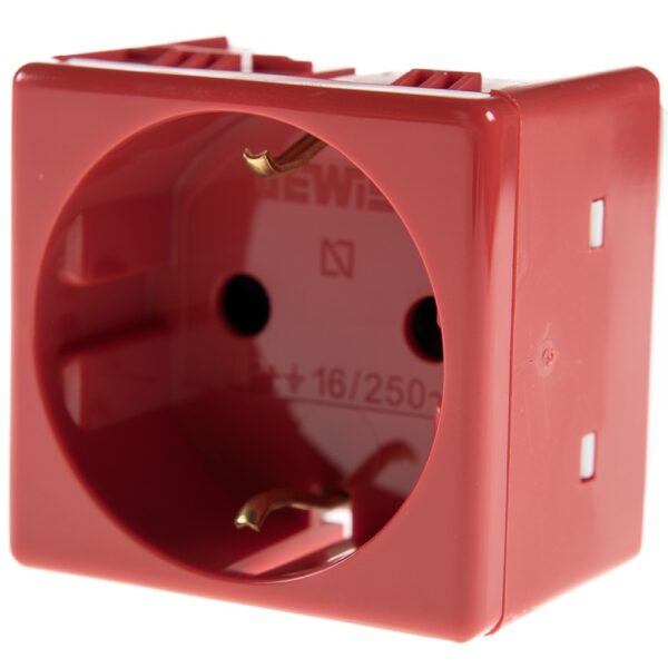 Priză simplă 2P+T System, Gewiss GW20297, 16A, rosu