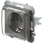 Priză simplă cu capac Tem Schuko, interior, PVC, titan, 16 A, 250 V