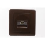 Priză simplă de telefon Tem Ekonomik, IP 20, maro