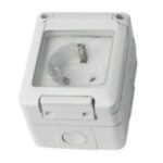 Priză simplă Gelux Membrana, plastic, gri, 16 A, 230 V