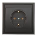 Priză simplă Luna Schuko, interior, negru mat, 250 V