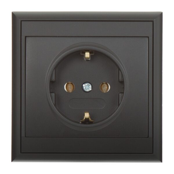 Priză simplă Luna Schuko, interior, negru mat, 250 V