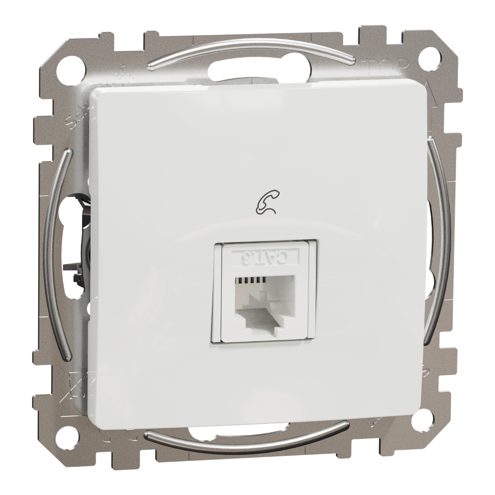 Priză telefon simplă Schneider Sedna SDD111491, RJ 11, fără ramă, alb, montaj îngropat Priză telefon simplă Schneider Sedna SDD111491, RJ 11, fără ramă, alb, montaj îngropat