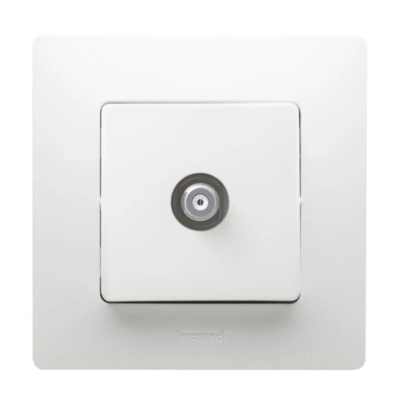 Priză TV 5DB Legrand Niloe 396461, ramă inclusă, alb