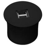 Priza USB rotunda Mirach, negru