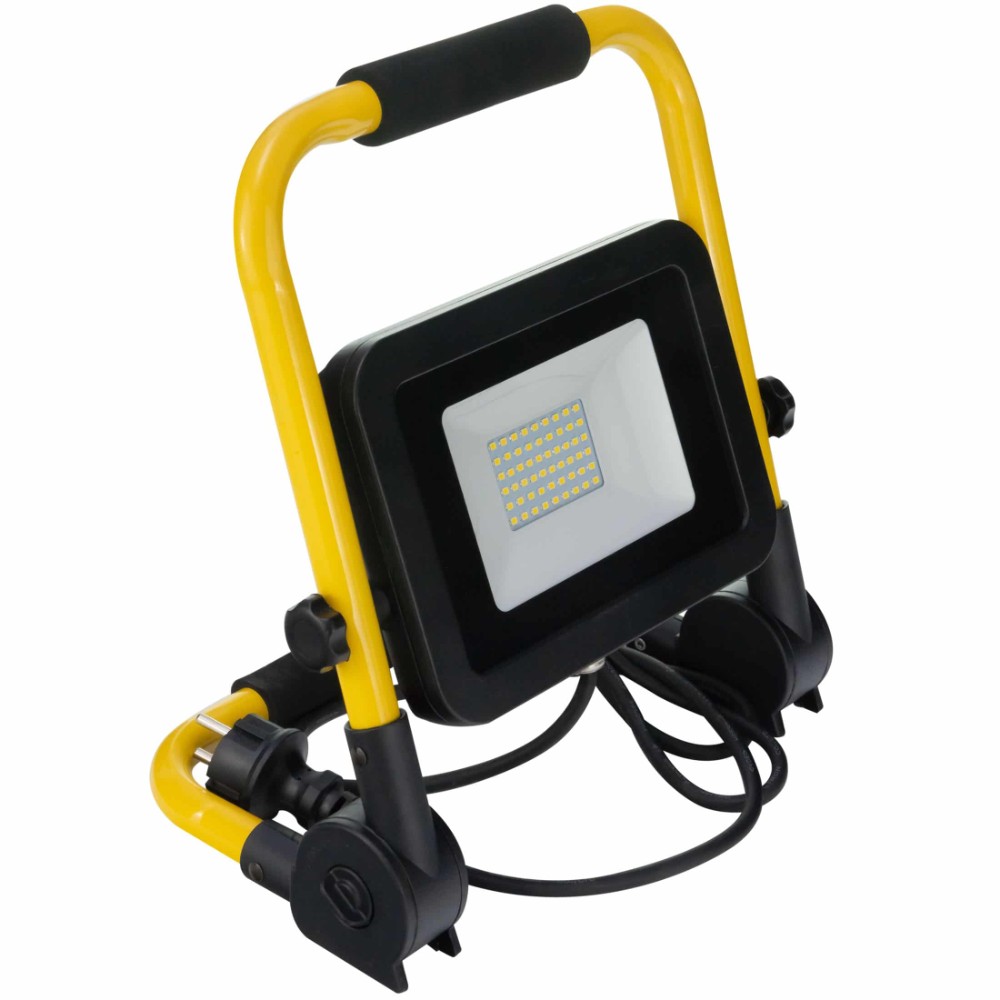 Proiector LED cu stativ pliabil Hepol, IP65, 50W, galben/negru, lumina rece Proiector LED cu stativ pliabil Hepol, IP65, 50W, galben/negru, lumina rece