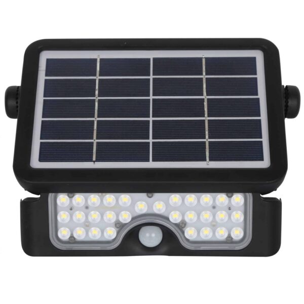 Proiector solar LED Hepol, senzor miscare, 5 W, lumina rece 6500 K