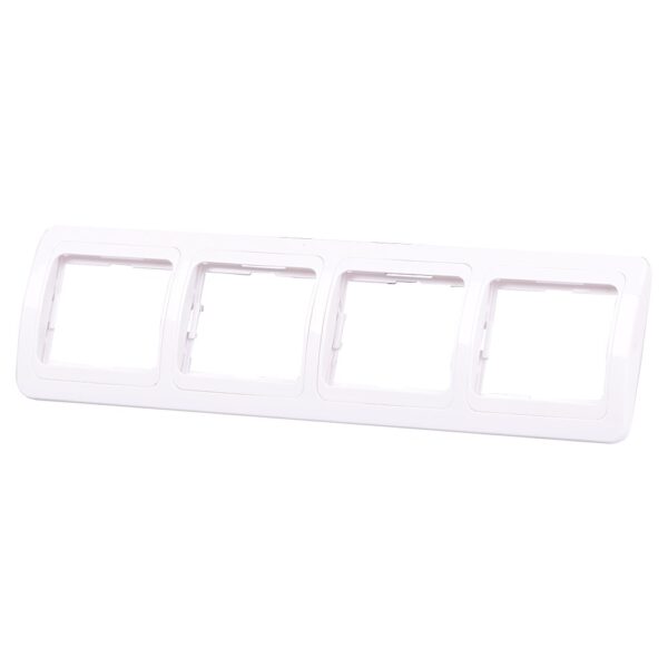 Ramă de aparataj Comtec Eco Premium, 4 module, plastic, alb
