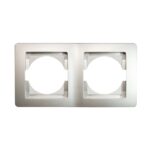 Ramă de aparataj Ekonomik, 2 module, PVC, argintiu-mat