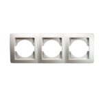 Ramă de aparataj Ekonomik, 3 module, PVC, argintiu-mat